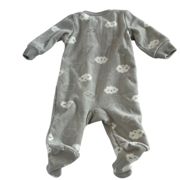 Carter's Newborn Fleece Footie Pajamas Gray Cloud Onesie - Picture 6 of 6